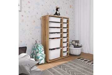 Flerbruks Kapasitetskap Kjerne (69,5 x 109 x 30 cm) Valnøtt / Hvit - Valnøtt / Hvit - Oppbevaring - Oppbevaring til småting - Oppbevaringskasse