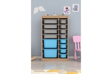 Flerbruks Kapasitetskap Montana (69 x 112,2 x 29,6 cm) Sonomo Grå / Blå - Sonomo Grå / Blå - Oppbevaring - Oppbevaring til småting - Oppbevaringskasse