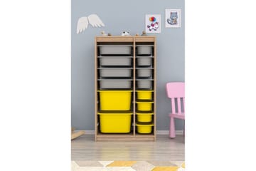 Flerbruks Kapasitetskap Montana (69 x 112,2 x 29,6 cm) Sonomo Grå / Gul - Sonomo Grå / Gul - Oppbevaring - Oppbevaring til småting - Oppbevaringskasse