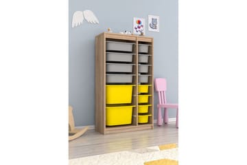 Flerbruks Kapasitetskap Montana (69 x 112,2 x 29,6 cm) Sonomo Grå / Gul - Sonomo Grå / Gul - Oppbevaring - Oppbevaring til småting - Oppbevaringskasse