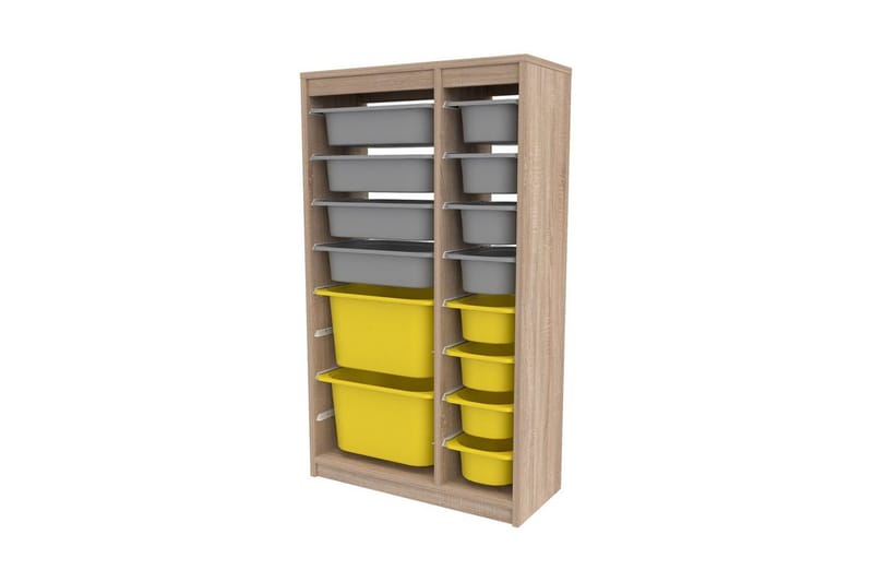 Flerbruks Kapasitetskap Montana (69 x 112,2 x 29,6 cm) Sonomo Grå / Gul - Sonomo Grå / Gul - Oppbevaring - Oppbevaring til småting - Oppbevaringskasse