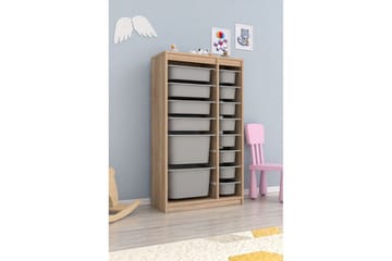 Flerbruks Kapasitetskap Montana (69 x 112,2 x 29,6 cm) Sonomo / Grå - Sonomo / Grå - Oppbevaring - Oppbevaring til småting - Oppbevaringskasse