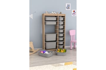 Flerbruks Kapasitetskap Montana (69 x 112,2 x 29,6 cm) Sonomo / Grå - Sonomo / Grå - Oppbevaring - Oppbevaring til småting - Oppbevaringskasse