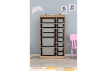 Flerbruks Kapasitetskap Montana (69 x 112,2 x 29,6 cm) Sonomo / Grå - Sonomo / Grå - Oppbevaring - Oppbevaring til småting - Oppbevaringskasse