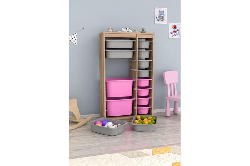 Flerbruks Kapasitetskap Montana (69 x 112,2 x 29,6 cm) Sonomo Grå / Veyaa - Sonomo Grå / Veyaa - Oppbevaring - Oppbevaring til småting - Oppbevaringskasse