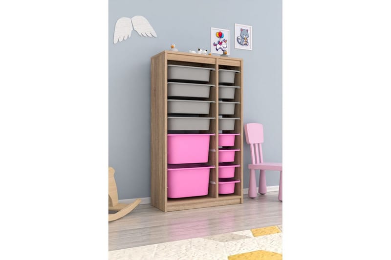 Flerbruks Kapasitetskap Montana (69 x 112,2 x 29,6 cm) Sonomo Grå / Veyaa - Sonomo Grå / Veyaa - Oppbevaring - Oppbevaring til småting - Oppbevaringskasse