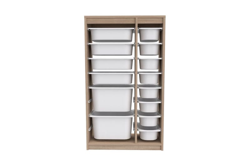 Flerbruks Kapasitetskap Montana (69 x 112,2 x 29,6 cm) Sonomo Hvit - Sonomo Hvit - Oppbevaring - Oppbevaring til småting - Oppbevaringskasse