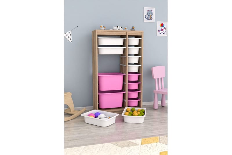 Flerbruks Kapasitetskap Montana (69 x 112,2 x 29,6 cm) Sonomo Hvit / Veyaa - Sonomo Hvit / Veyaa - Oppbevaring - Oppbevaring til småting - Oppbevaringskasse