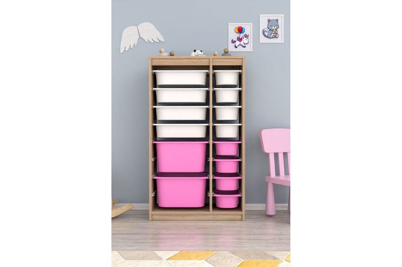 Flerbruks Kapasitetskap Montana (69 x 112,2 x 29,6 cm) Sonomo Hvit / Veyaa - Sonomo Hvit / Veyaa - Oppbevaring - Oppbevaring til småting - Oppbevaringskasse