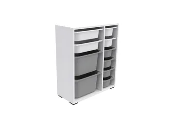 Flerbruks Kapasitetskap Sosan K6B Hvit / Grå - Hvit / Grå - Oppbevaring - Oppbevaring til småting - Oppbevaringskasse