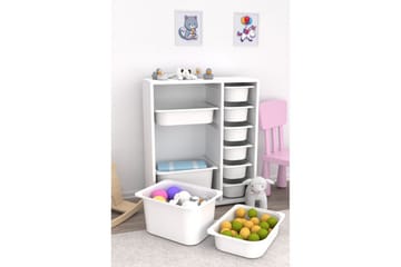 Flerbruks Kapasitetskap Sosan K6B Hvit - Hvit - Oppbevaring - Oppbevaring til småting - Oppbevaringskasse