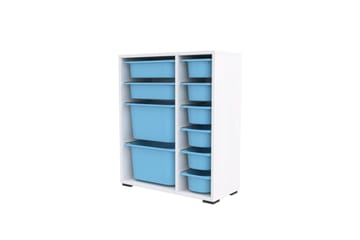 Flerbruks Kapasitetskap Sosan K6F Hvit / Blå - Hvit / Blå - Oppbevaring - Oppbevaring til småting - Oppbevaringskasse