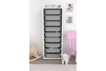 Flerbruks Kapasitetskap Stribor Hvit / Grå - Hvit / Grå - Oppbevaring - Oppbevaring til småting - Oppbevaringskasse