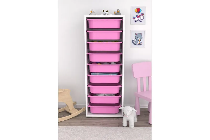 Flerbruks Kapasitetskap Stribor Hvit / Veyaa - Hvit / Veyaa - Oppbevaring - Oppbevaring til småting - Oppbevaringskasse