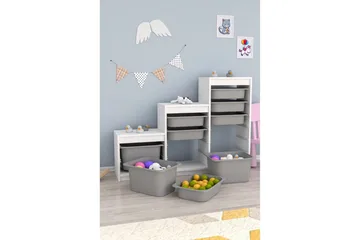 Flerbruks Kapasitetskap Swiss Hvit / Grå - Hvit / Grå - Oppbevaring - Oppbevaring til småting - Oppbevaringskasse