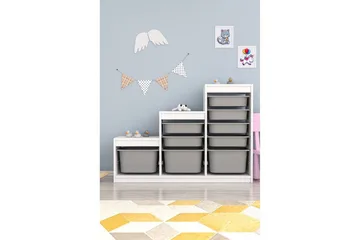 Flerbruks Kapasitetskap Swiss Hvit / Grå - Hvit / Grå - Oppbevaring - Oppbevaring til småting - Oppbevaringskasse