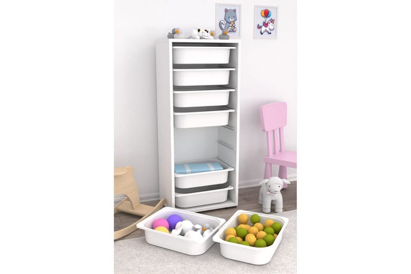 Flerbruks Kapasitetskap Versa Hvit - Hvit - Oppbevaring - Oppbevaring til småting - Oppbevaringskasse