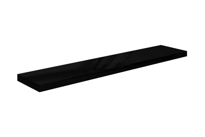 Flytende vegghyller 2 stk h�øyglans svart 120x23,5x3,8 cm MDF - Vegghylle - Vegghengt oppbevaring