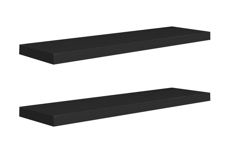 Flytende vegghyller 2 stk svart 90x23,5x3,8 cm MDF - Vegghylle - Vegghengt oppbevaring