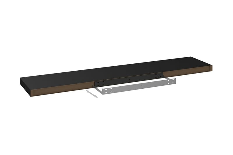 Flytende vegghyller 4 stk svart 120x23,5x3,8 cm MDF - Svart - Vegghylle - Vegghengt oppbevaring