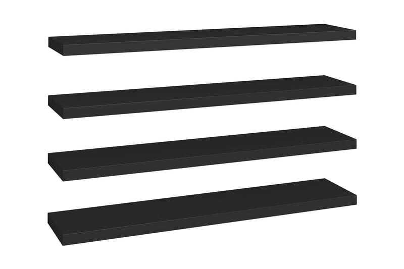 Flytende vegghyller 4 stk svart 120x23,5x3,8 cm MDF - Svart - Vegghylle - Vegghengt oppbevaring