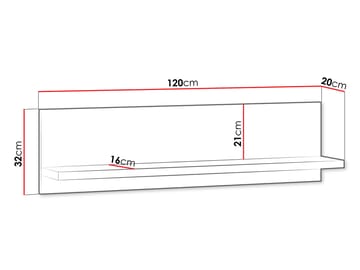 Fonti Vegghylle 120 cm - Brun - Oppbevaring - Oppbevaring til småting - Vegghengt oppbevaring