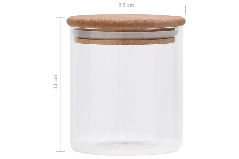 Glasskrukker med bambuslokk 6 stk 600 ml - Gjennomsiktig - Oppbevaring til småting - Oppbevaringsboks - Bokser & syltetøyglass