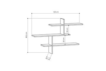 Glenure Vegghylle 123 cm - Eik - Oppbevaring - Hylle