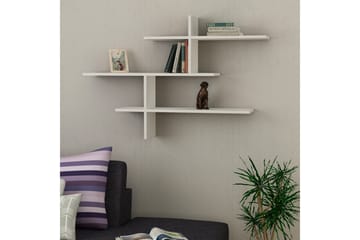 Glenure Vegghylle 123 cm - Hvit - Oppbevaring - Hylle