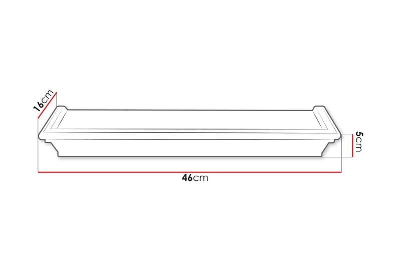 Harendra Vegghylle 46 cm - Svart - Oppbevaring - Oppbevaring til småting - Vegghengt oppbevaring