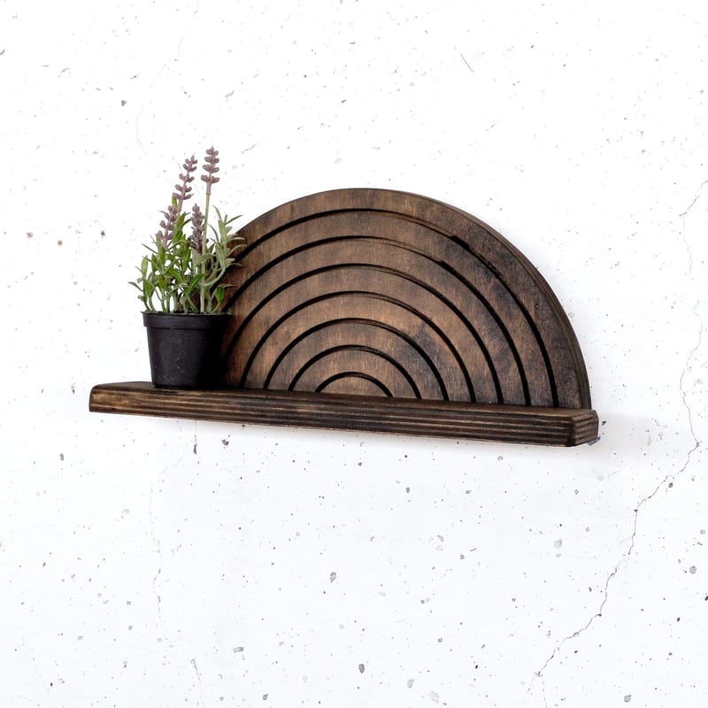 Havra Vegghylle 31 cm i Tre, Brun