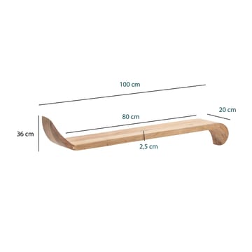 Helano vegghylle 100 cm - varm honningbrun - Oppbevaring - Oppbevaring til småting - Vegghengt oppbevaring