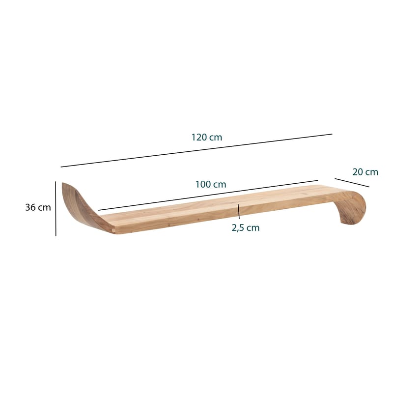 Helano vegghylle 120 cm - varm honningbrun - Oppbevaring - Oppbevaring til småting - Vegghengt oppbevaring