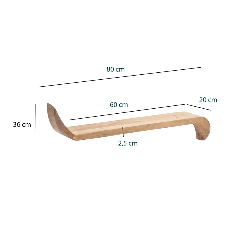 Helano vegghylle 80 cm - varm honningbrun - Oppbevaring - Oppbevaring til småting - Vegghengt oppbevaring