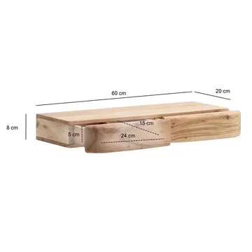 Helira vegghylle 60 cm - varm honningbrun - Oppbevaring - Oppbevaring til småting - Vegghengt oppbevaring