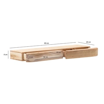 Helira vegghylle 80 cm - varm honningbrun - Oppbevaring - Oppbevaring til småting - Vegghengt oppbevaring