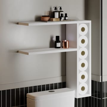 Hollowmere Vegghylle 60x61,8x15 cm - Hvit - Oppbevaring - Oppbevaring til småting - Vegghengt oppbevaring