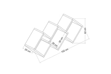 Hyler Galaktika hylle 102x20 cm Vit - Oppbevaring - Oppbevaring til småting - Vegghengt oppbevaring