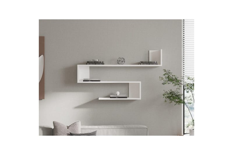 Hyller Rollingford hylle 120x20 cm Hvit - Oppbevaring - Oppbevaring til småting - Vegghengt oppbevaring