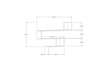 Hyller Rollingford hylle 120x20 cm Hvit - Oppbevaring - Oppbevaring til småting - Vegghengt oppbevaring