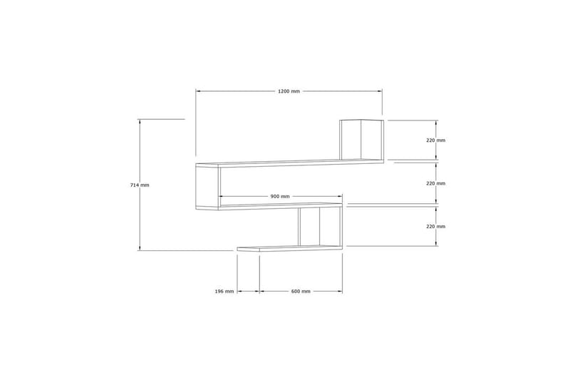 Hyller Rollingford hylle 120x20 cm Hvit - Oppbevaring - Oppbevaring til småting - Vegghengt oppbevaring