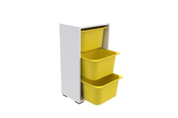 Kelix Oppbevaringsbokser 45 cm - Gul/Hvit - Oppbevaring - Oppbevaring til småting - Oppbevaringskasse