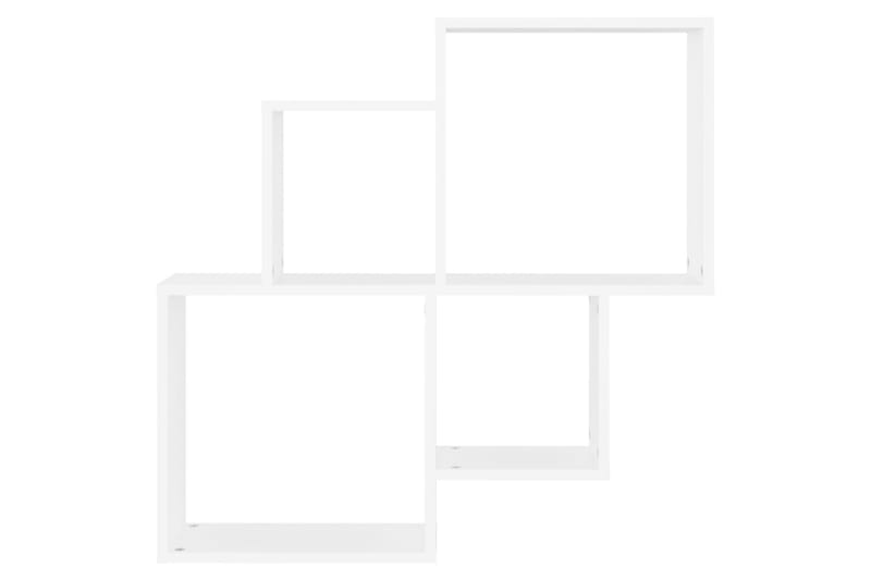 Kubeformet vegghylle hvit 80x15x78,5 cm sponplate - Hvit - Vegghylle - Vegghengt oppbevaring