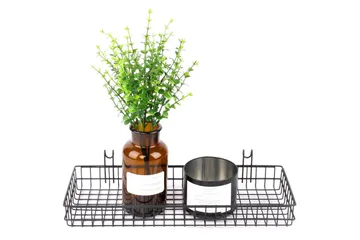 Dekorativ Veggpynt - Svart - Oppbevaring - Oppbevaring til småting - Kurv - Trådkurv