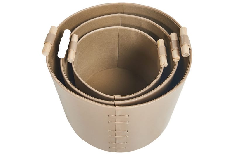 Kurv Aram sett med 3 Beige - Beige - Oppbevaring - Oppbevaring til småting - Kurv