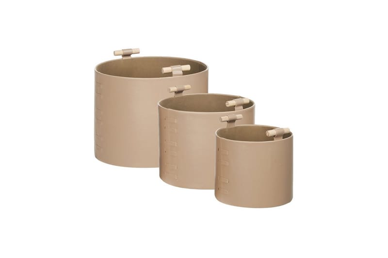 Kurv Aram sett med 3 Beige - Beige - Oppbevaring - Oppbevaring til småting - Kurv