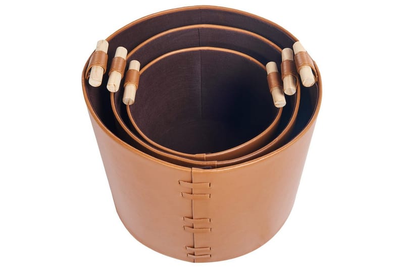 Kurv Aram sett med 3 Brun - Brun - Oppbevaring - Oppbevaring til småting - Kurv