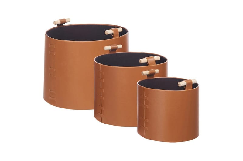 Kurv Aram sett med 3 Brun, Brun