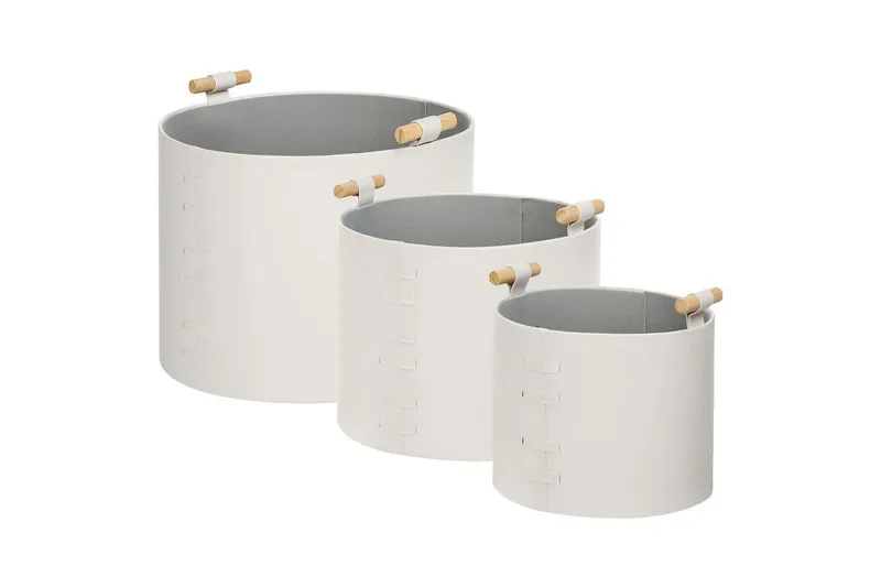 Kurv Aram sett med 3 Hvit - Hvit - Oppbevaring - Oppbevaring til småting - Kurv