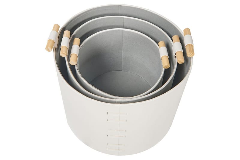 Kurv Aram sett med 3 Hvit - Hvit - Oppbevaring - Oppbevaring til småting - Kurv